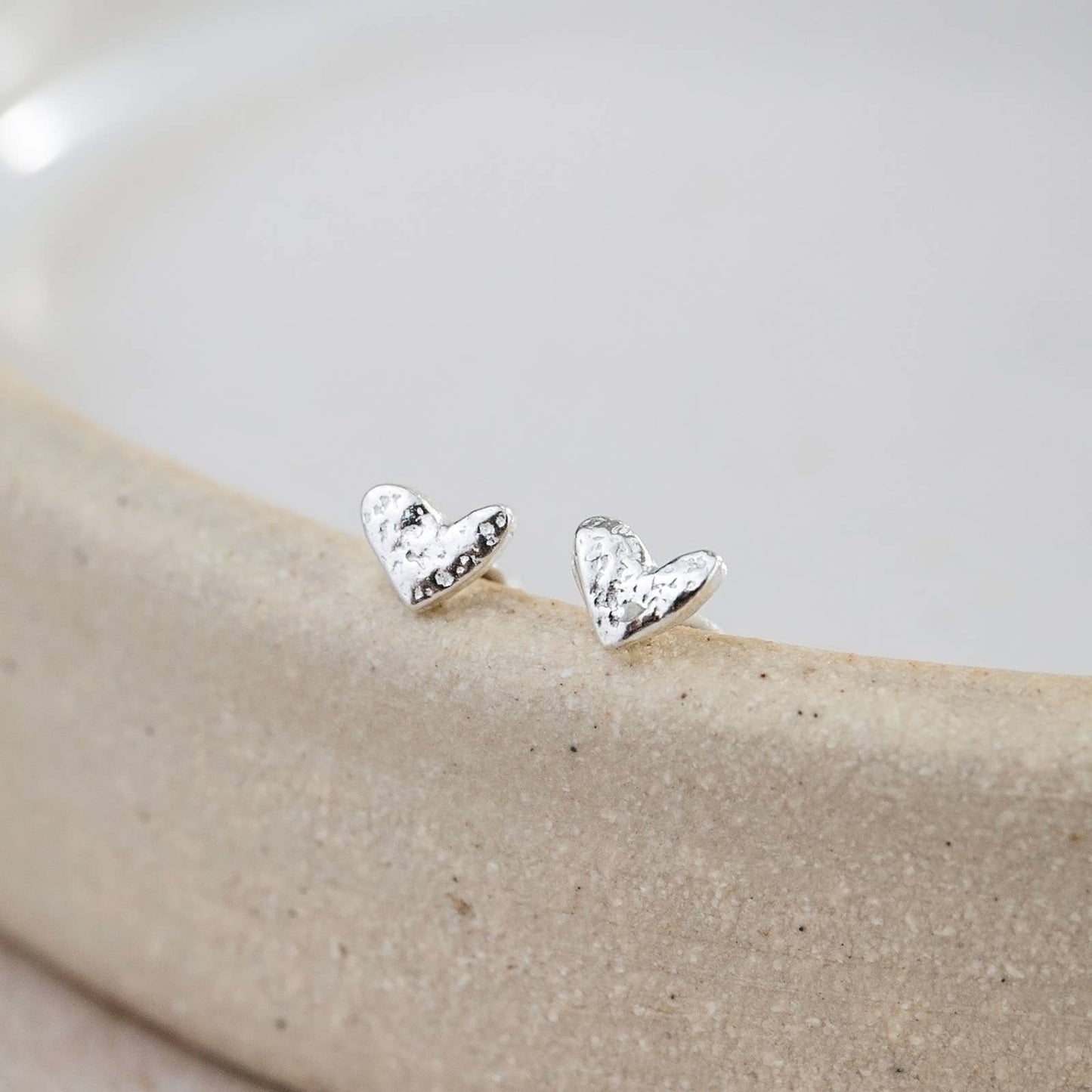 Lucy Kemp Jewellery - Sterling Silver Mini Abstract Heart Studs