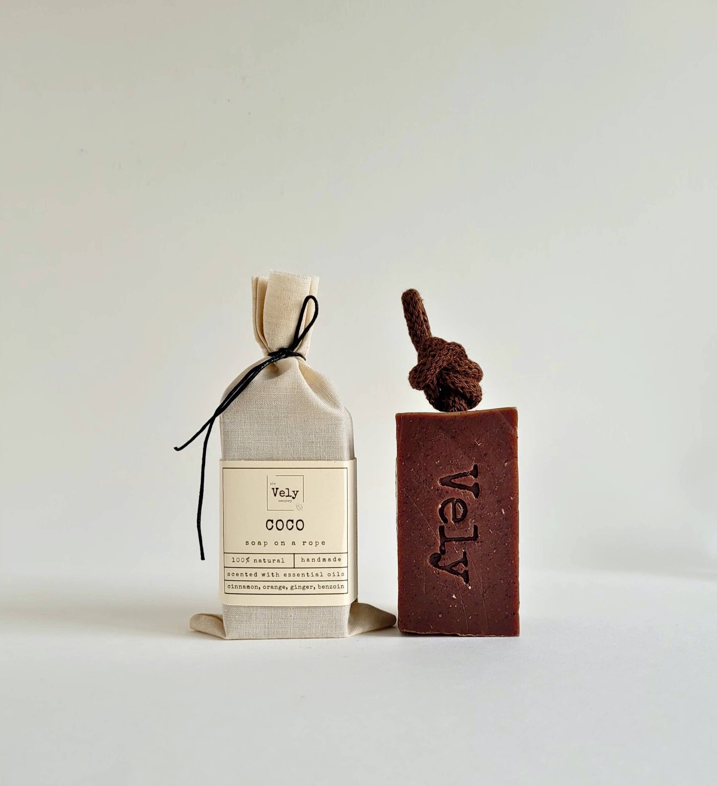 The Vely Soapery - Natural Handmade Soap On A Rope "COCO"