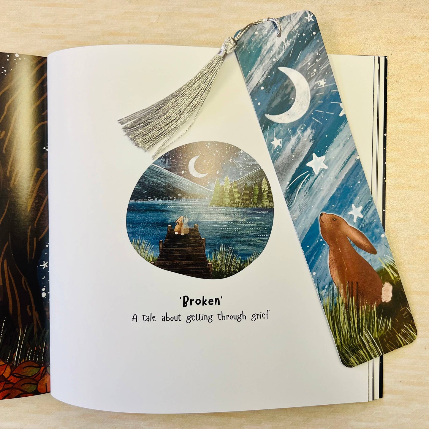 Fox Under The Moon - Rabbit Bookmark - One Step At A Time