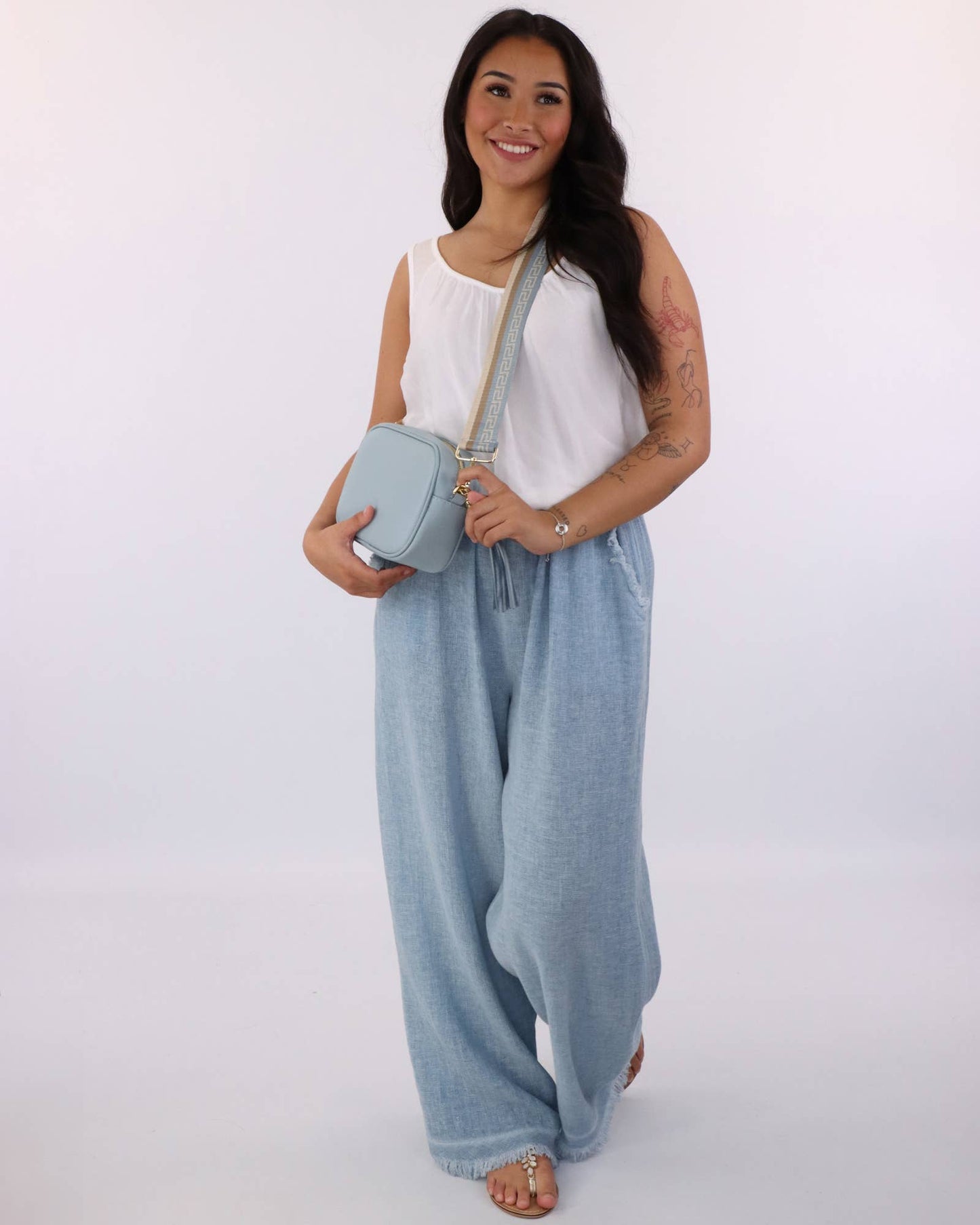 Cadenza Italy Ltd - - Tassle Crossbody Leather Camera Bag