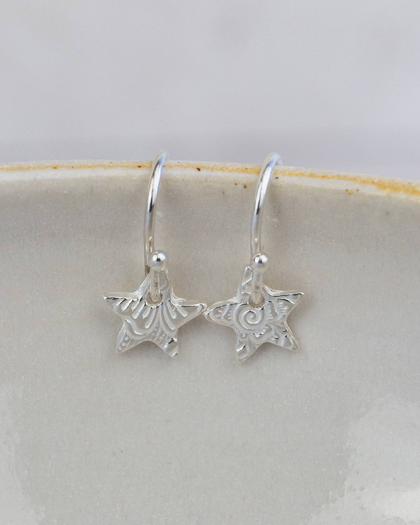 Lucy Kemp - Sterling Silver Mini Textured Earrings