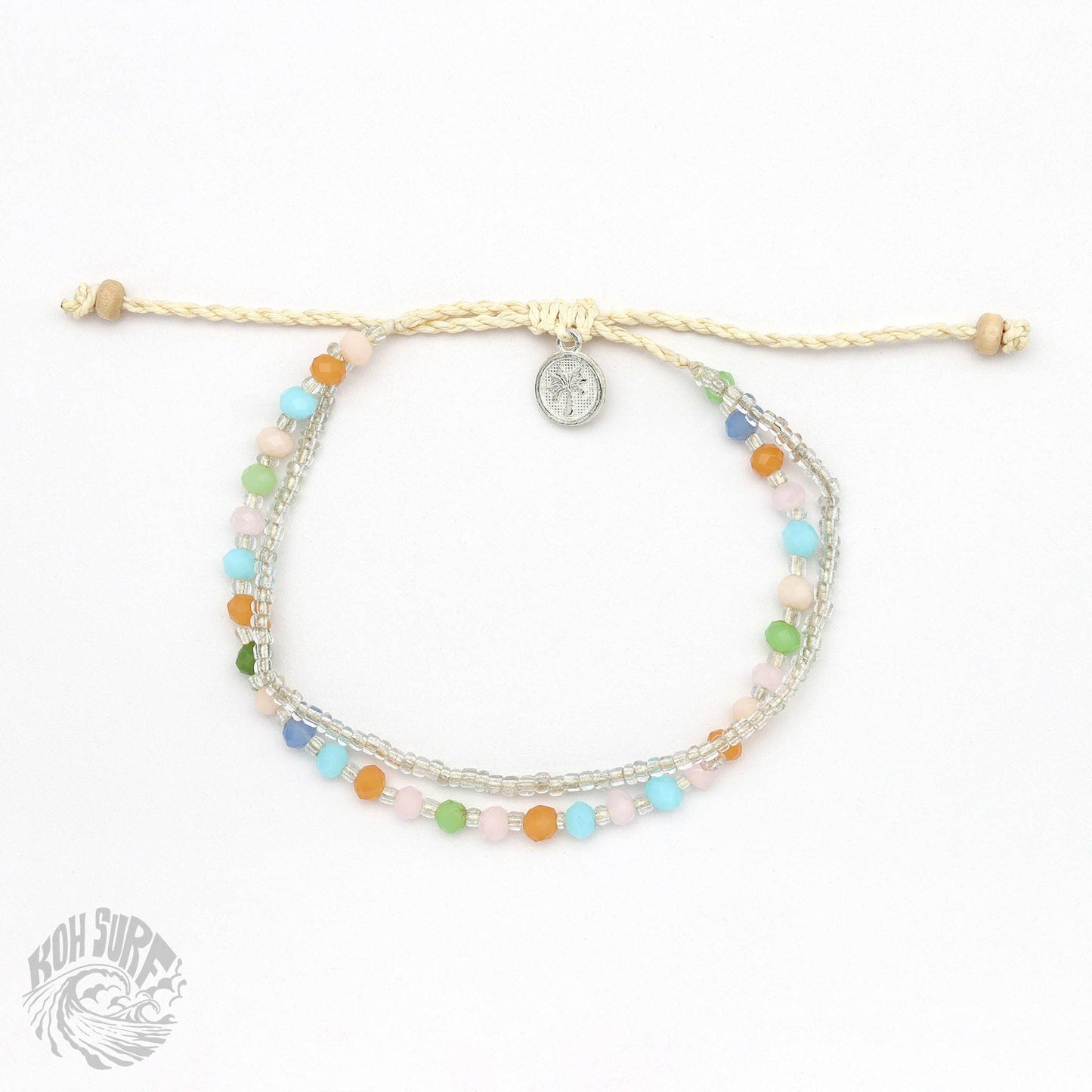Pineapple Island -  Kanawa Beach Beaded Bracelet, Surf Bracelet by Koh Surf : Aqua PAL-146