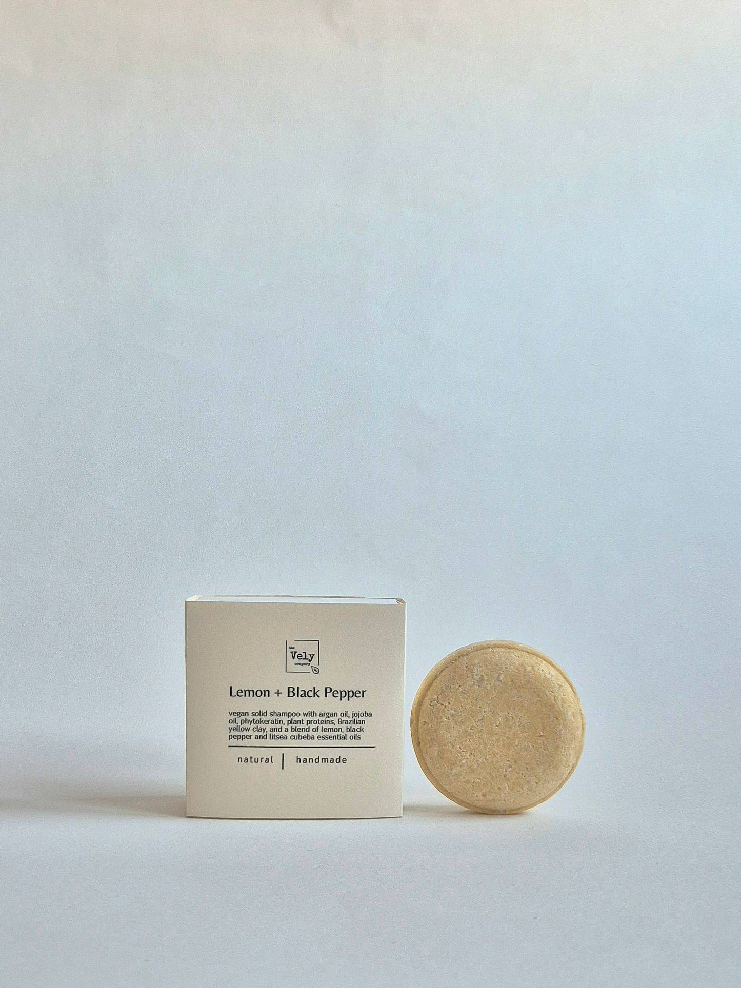 The Vely Soapery - Vegan Solid Shampoo with Argan Oil, Yellow Clay and Lemon