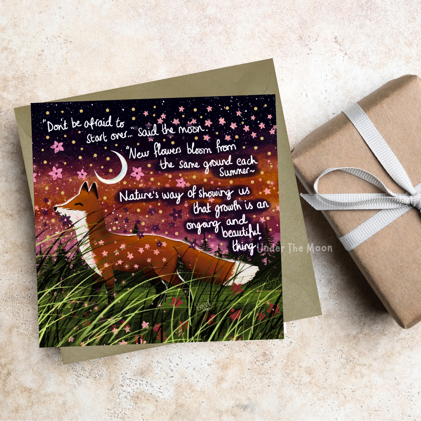 'Bloom' - Greeting Card From Fox Under The Moon