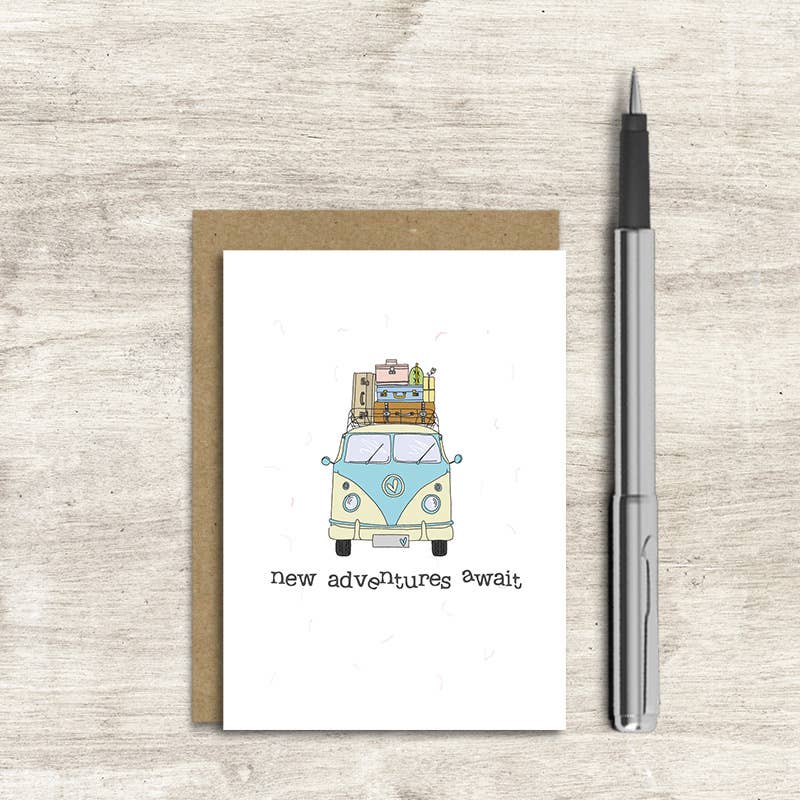 New Adventures Await - (100% Naked) - Greetings Card