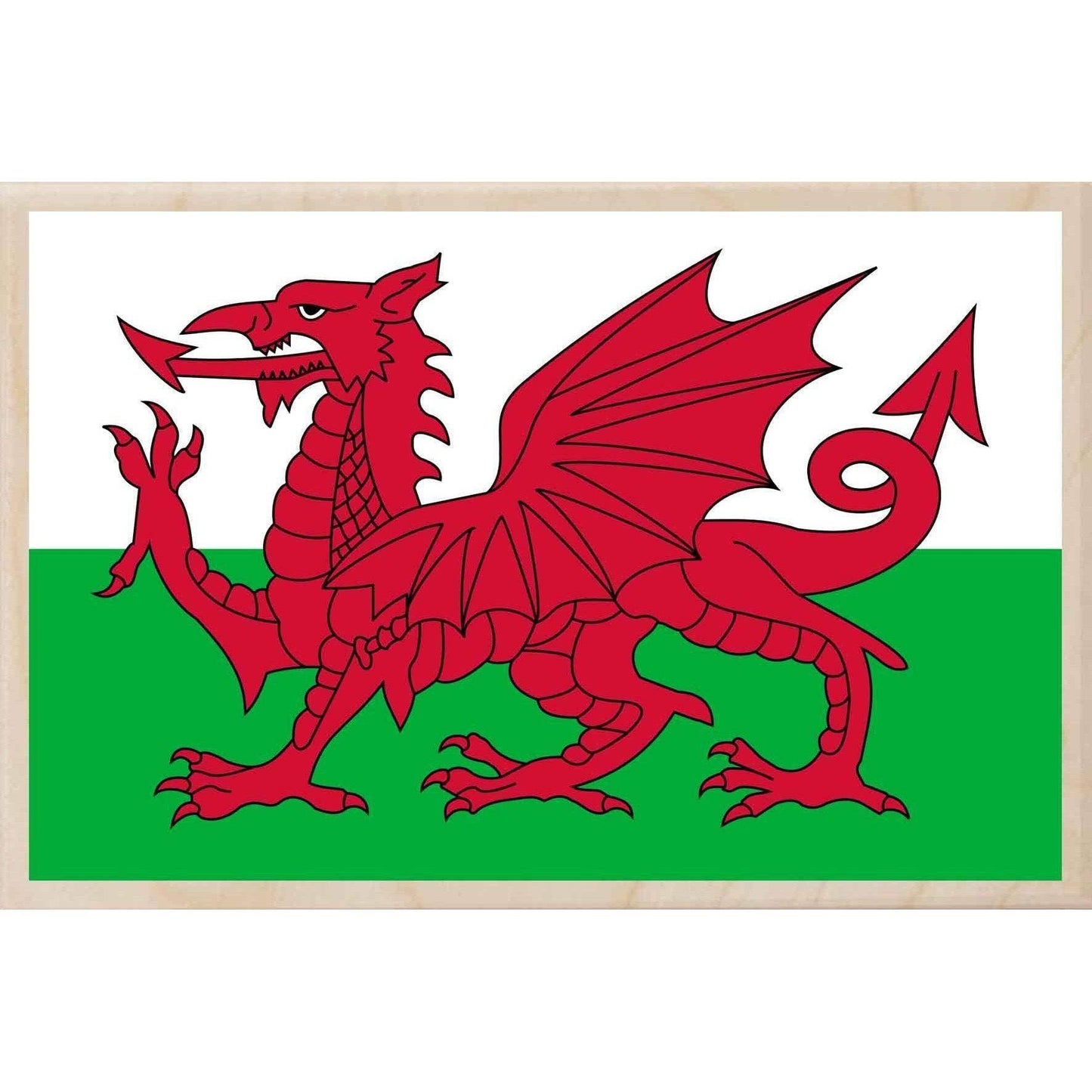 The Wooden Postcard Company - WELSH DRAGON sustainable wood magnet