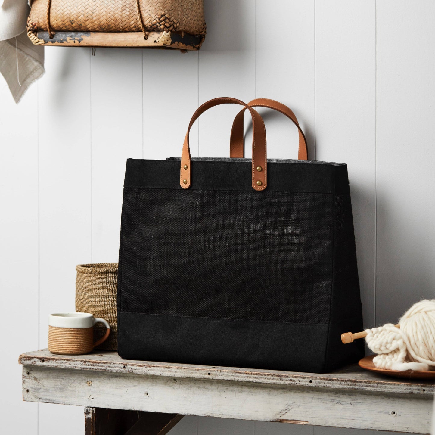 Tillyanna - Original Market Tote - Black Jute