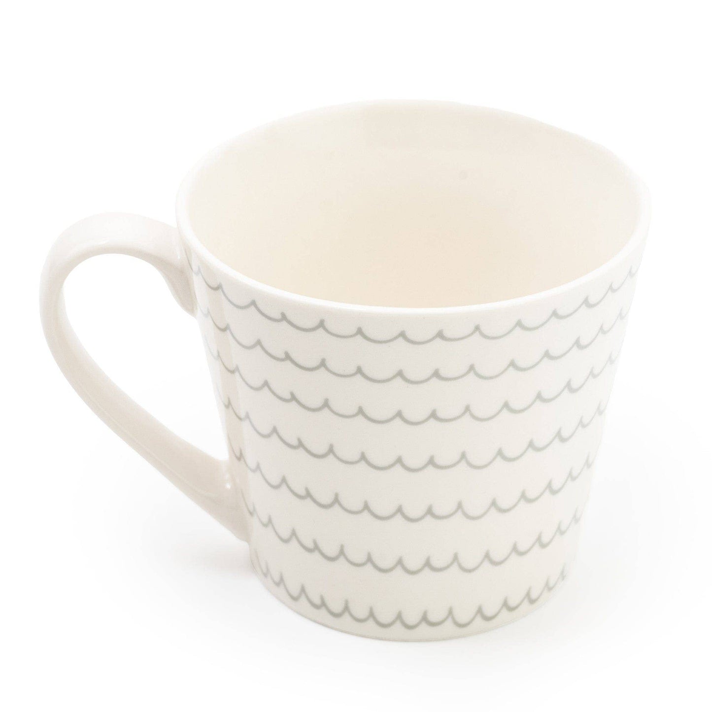 Candlelight Products Ltd - Grey Wide Mug Nautical Wavy Lines