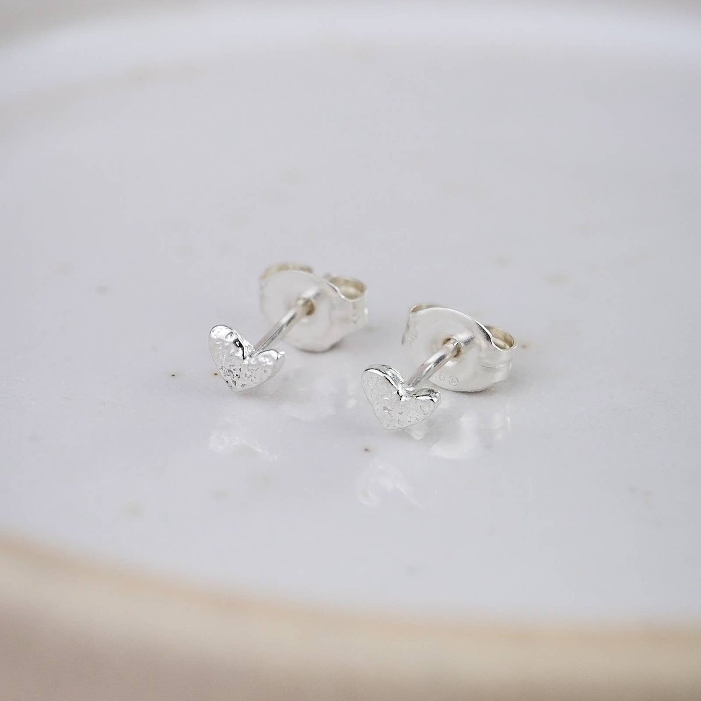 Lucy Kemp - Sterling Silver Mini Studs - Abstract Heart