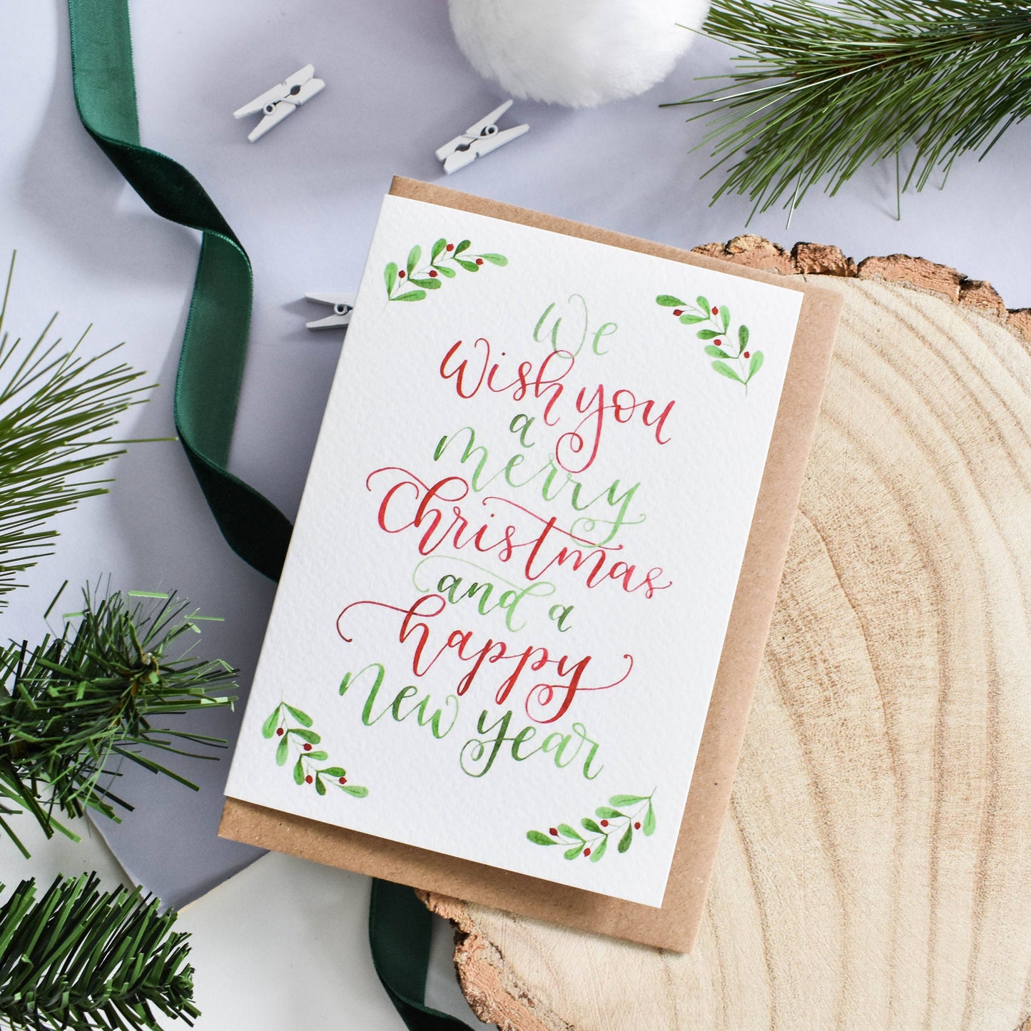 We Wish You a Merry Christmas & a Happy New Year Card