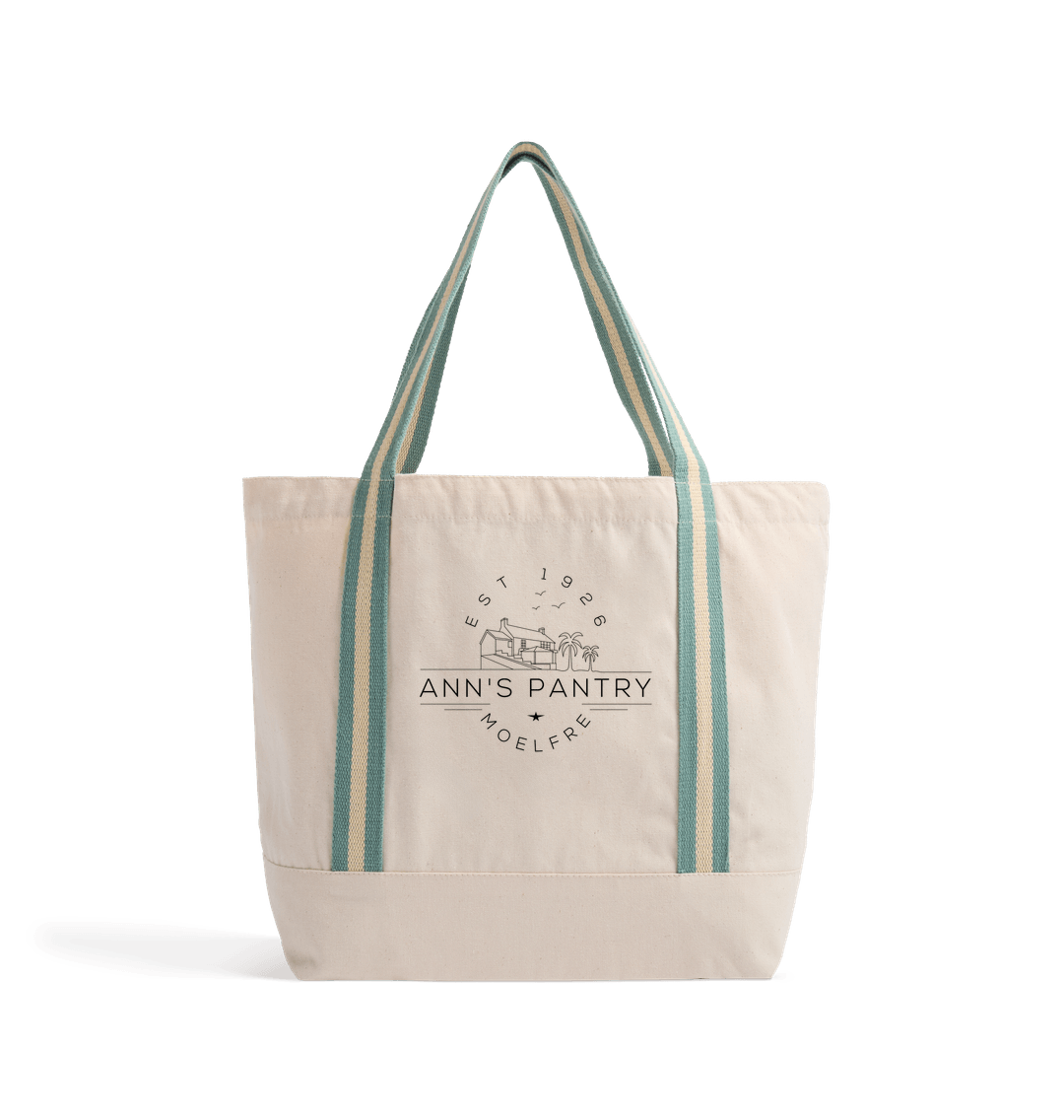Natural/Sage Green Ann's Pantry Logo 1 Beach bag