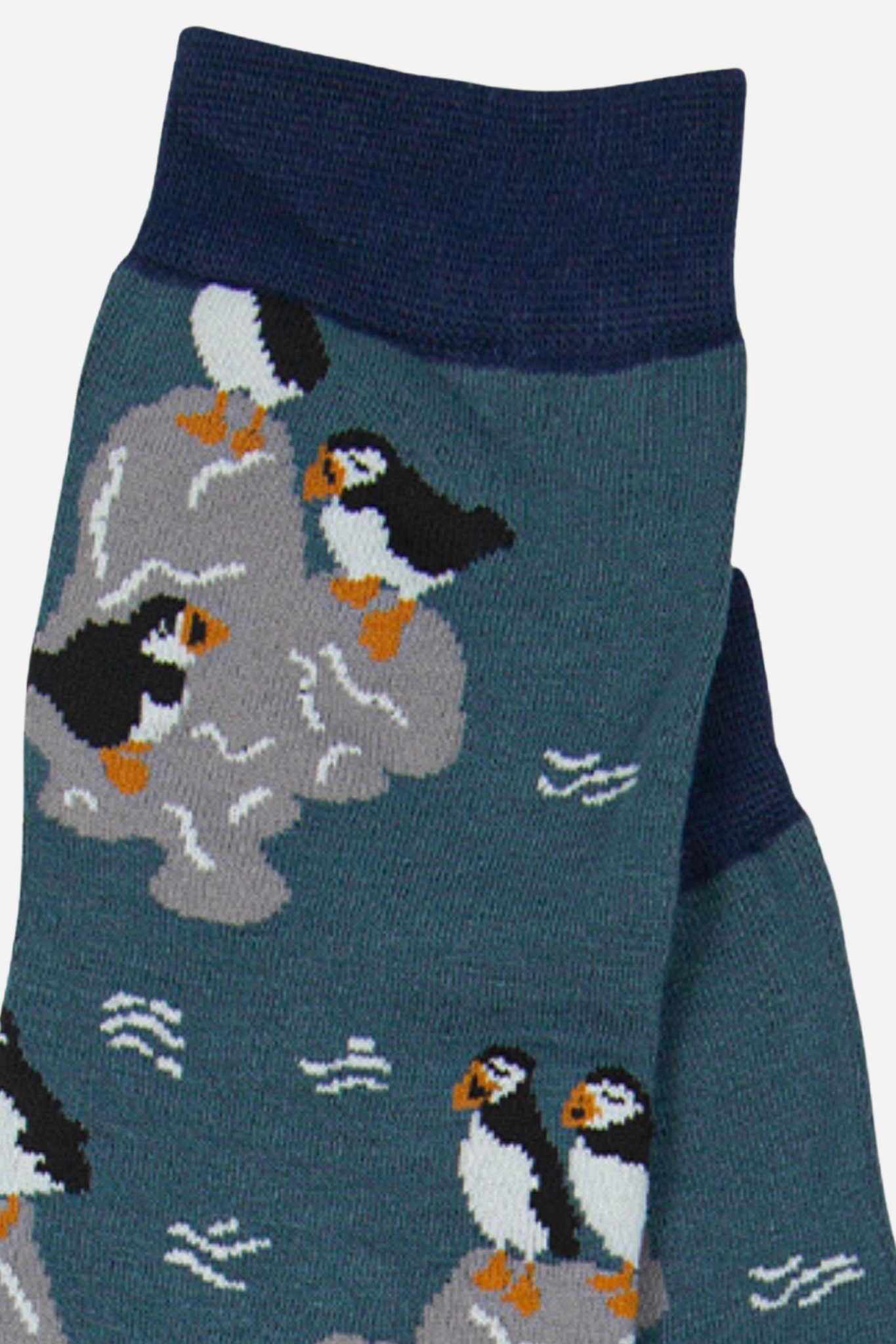 Men's Bamboo Socks - Teal, Puffins