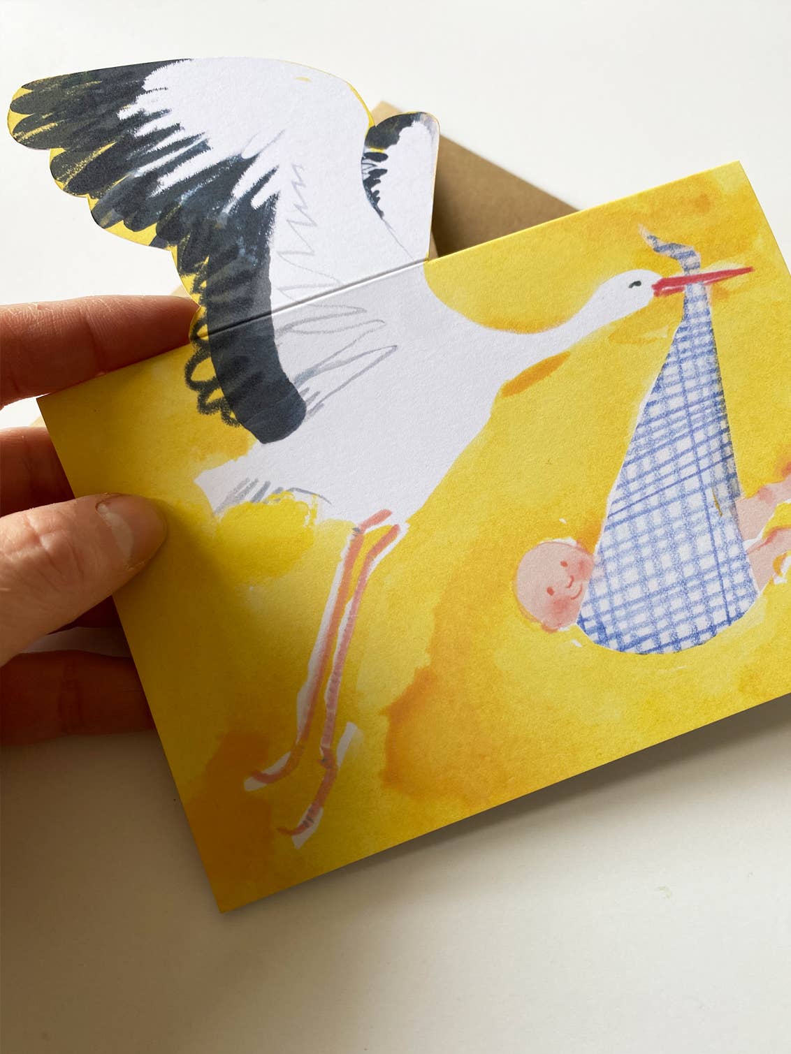 Esther Kent Design - Stork Mantelpiece Card