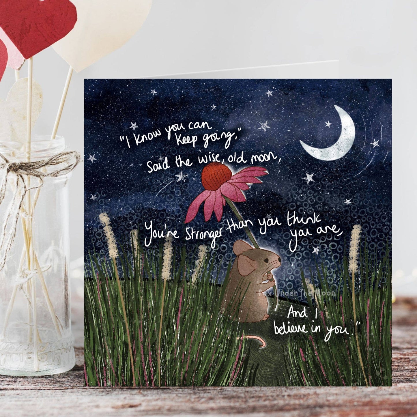 'Stronger' - Foiled Greeting Card by Fox Under The Moon