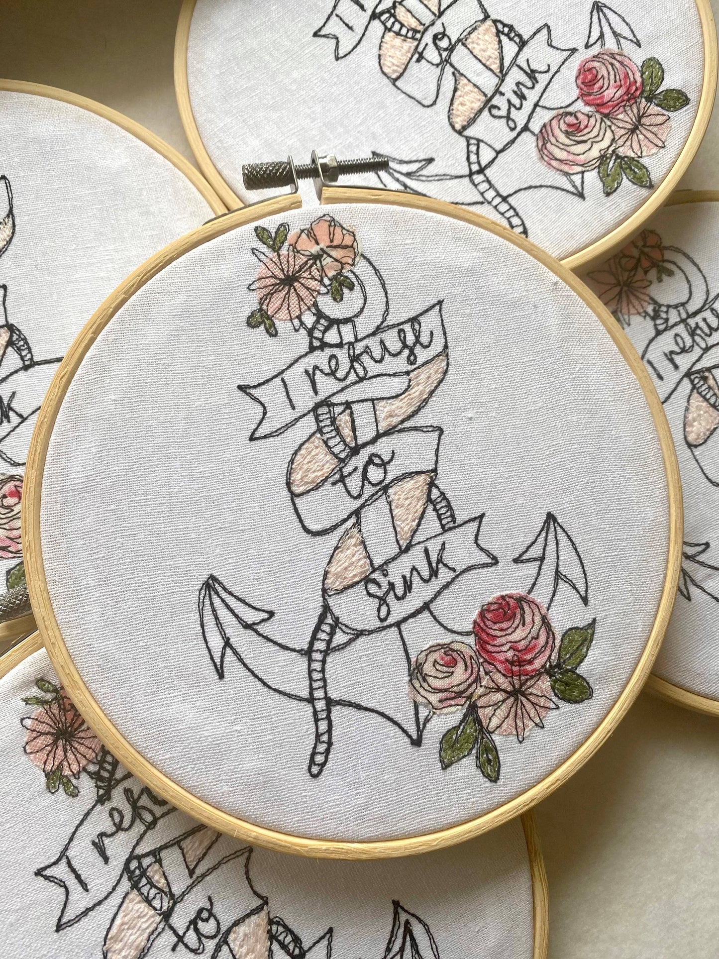 Girl Friday Embroidery - Refuse to sink hanging hoop