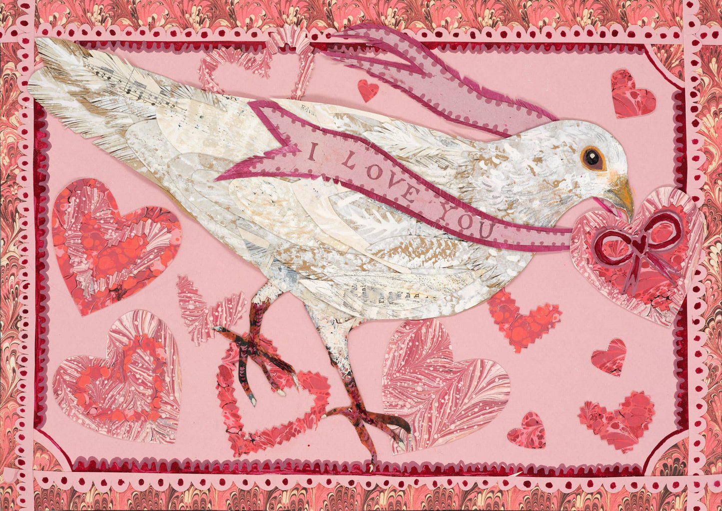 Clare O’Neill Artworks - A6 Pink Valentine blank greeting card