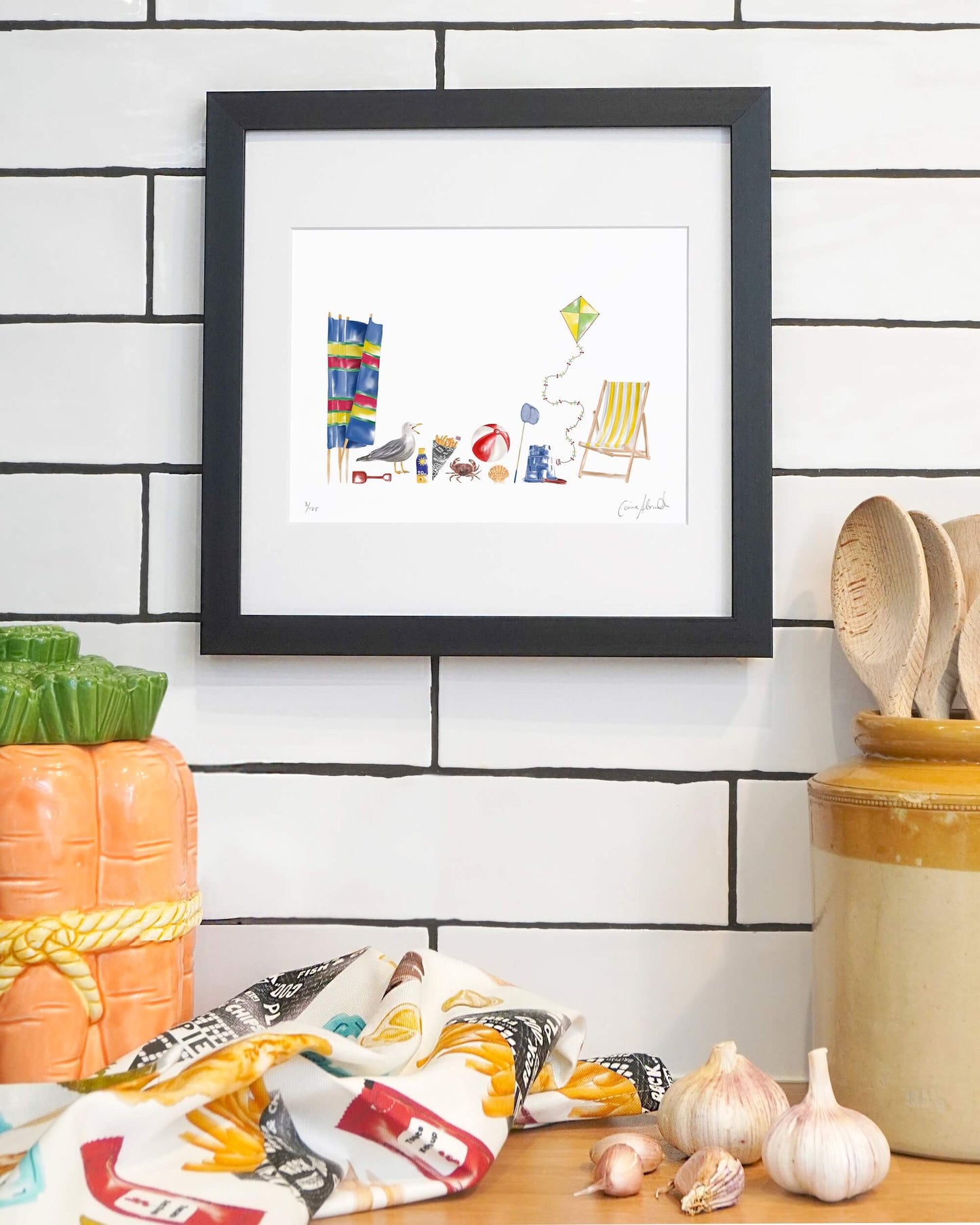 British Seaside Art Print - Coastal Themed Print - Framed