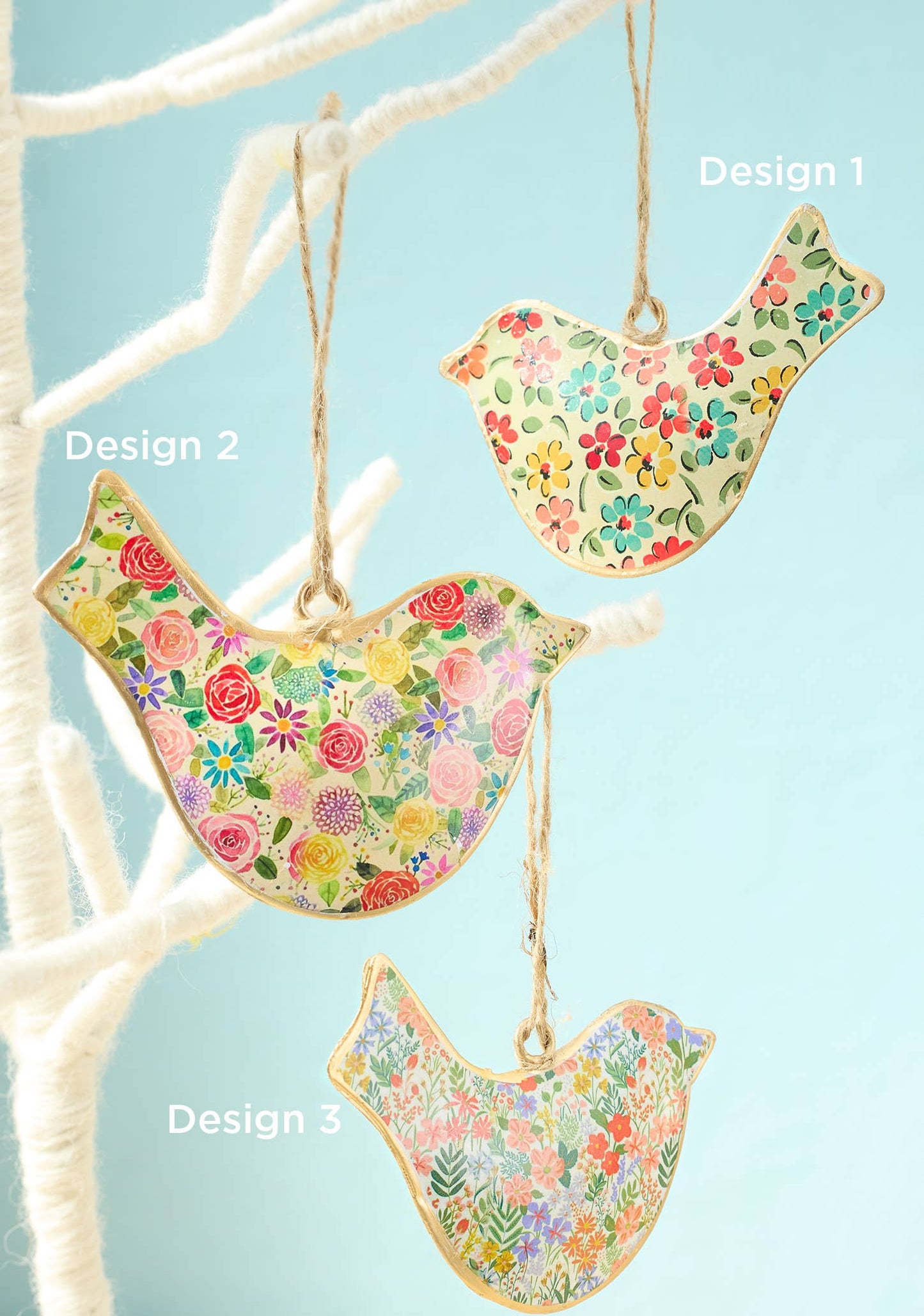Namaste - Floral Metal Bird Decoration