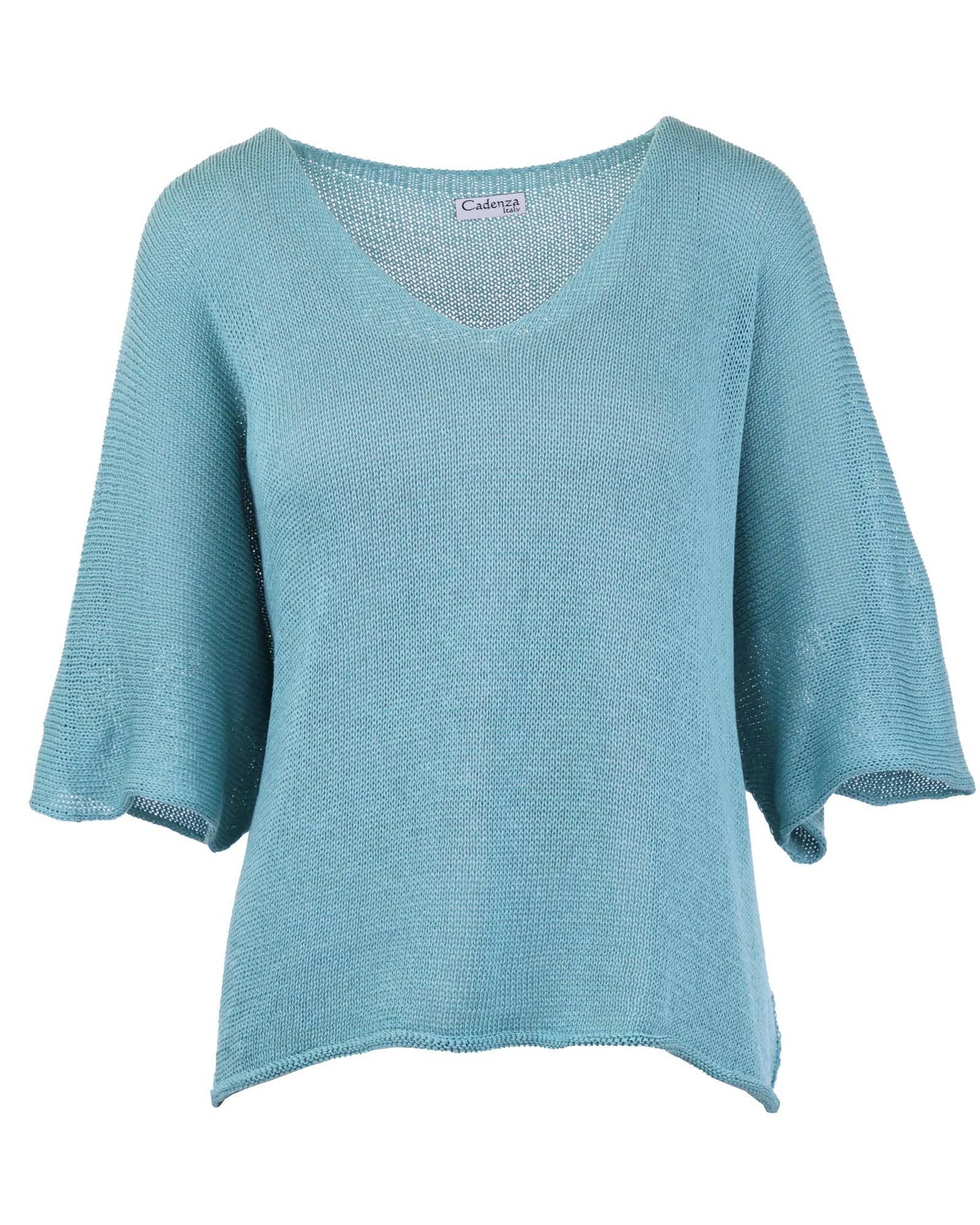 Cadenza Italy Ltd - Cotton Blend V Neck Tunic Top