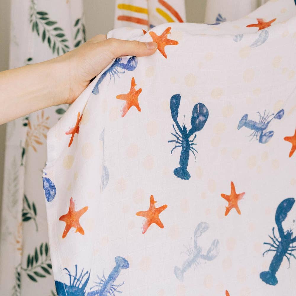 Beach Born Salcombe Ltd Lobster Muslin Swaddle