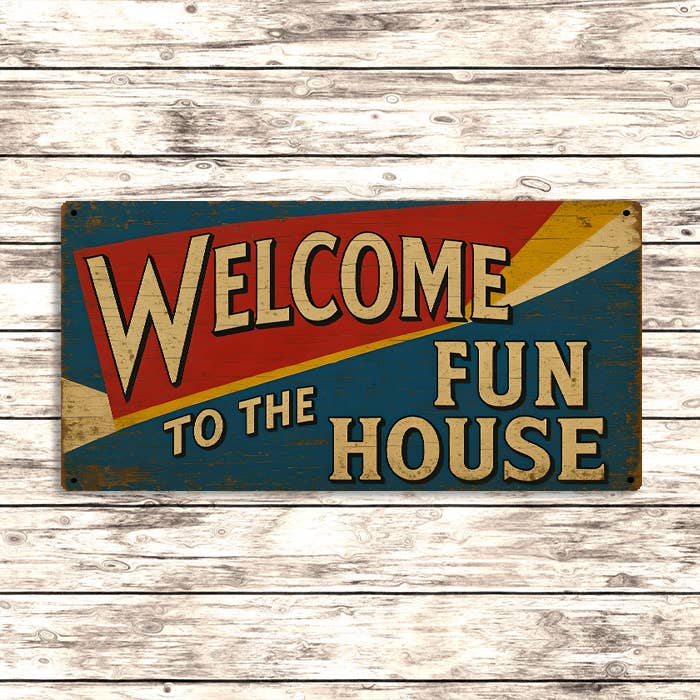 Welcome to the Fun House Retro Carnival Metal Sign Circus