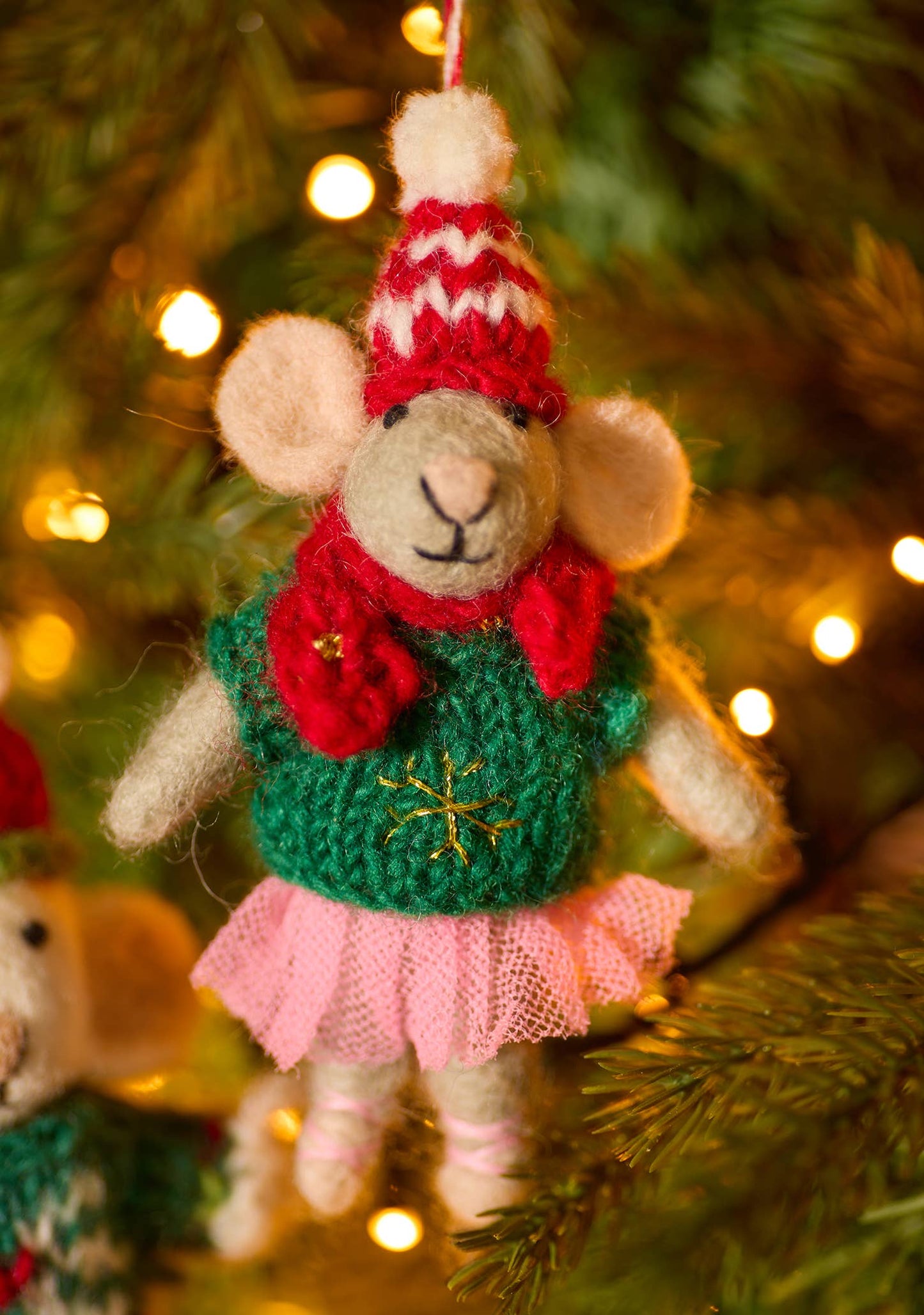 Namaste - Felt Christmas Mice Wearing Jumpers