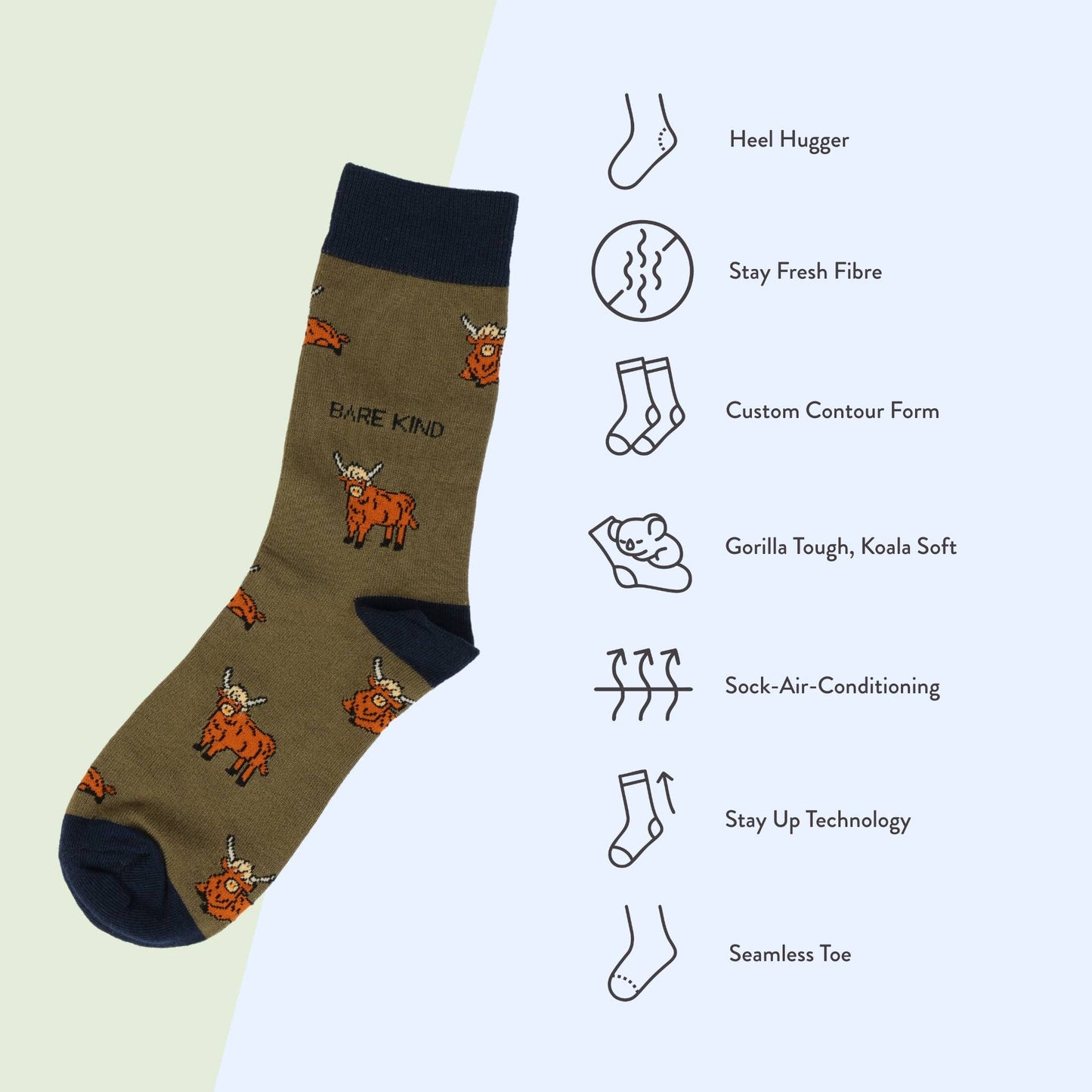 Bare Kind - Highland Cow Socks