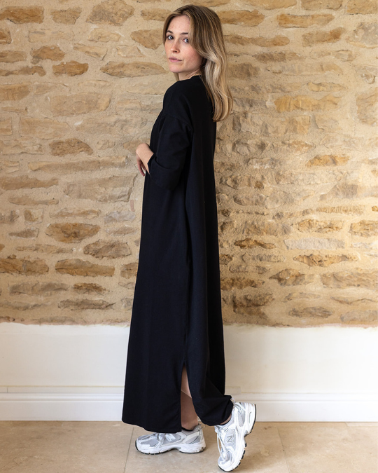 Ivy Megan Organic Cotton Black Midi Dress