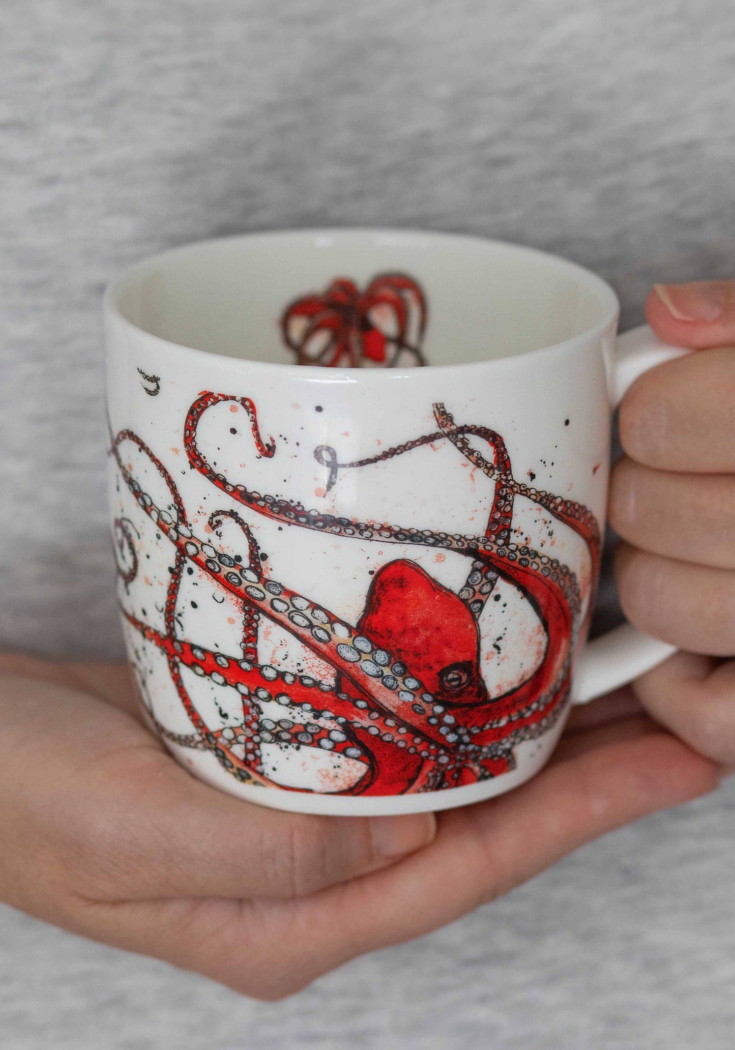 Dollyhotdogs - Red Octopus Bone China Mug