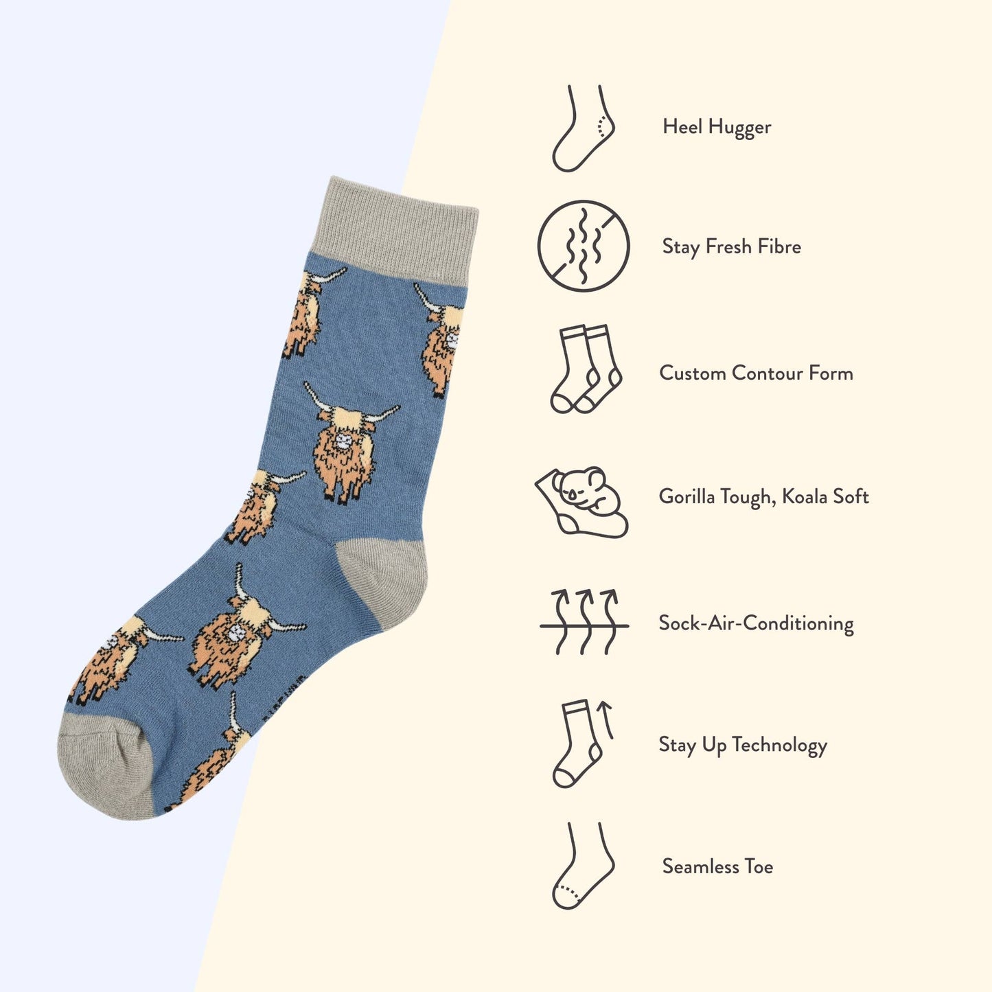 Bare Kind - Highland Cow Socks