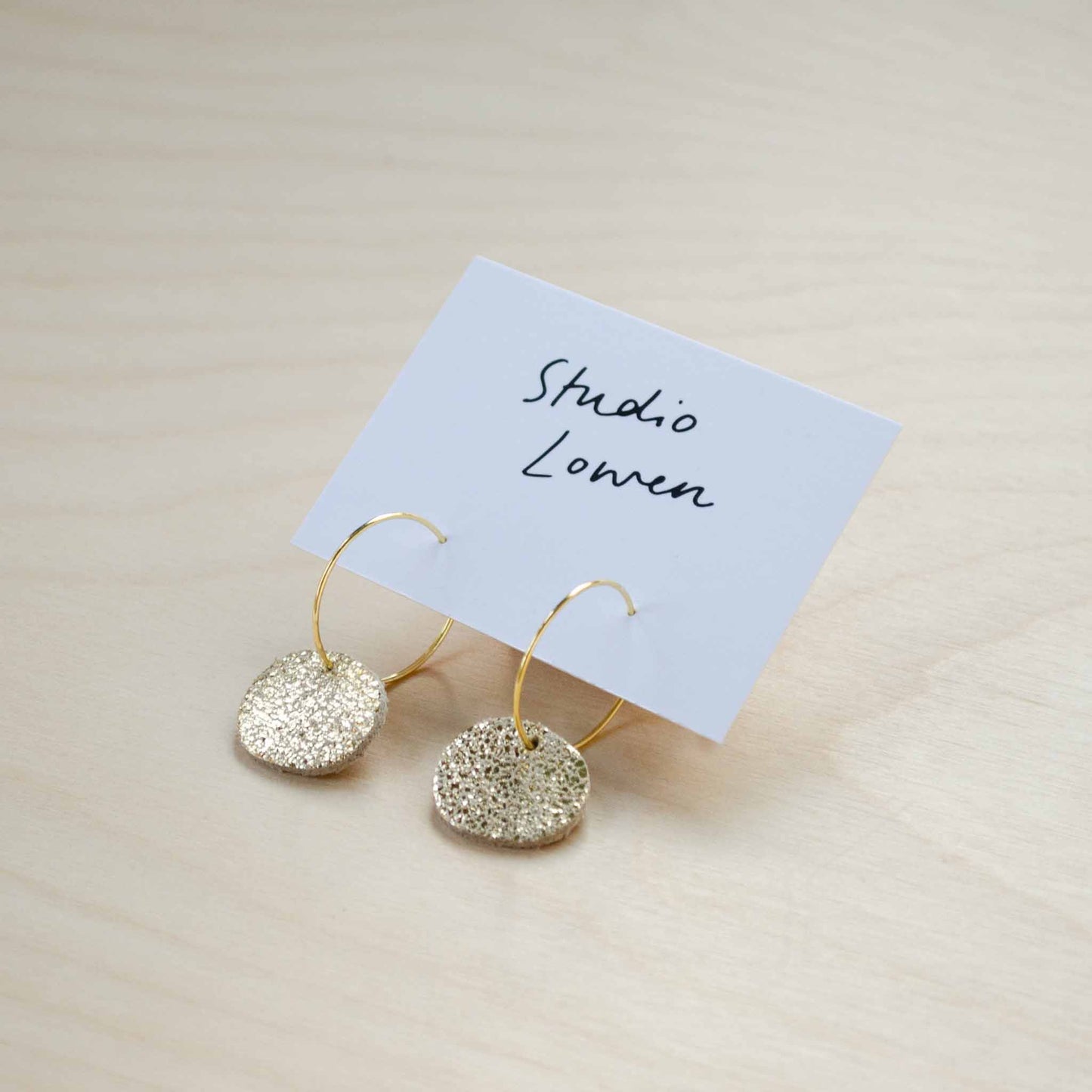 Studio Lowen - Sun Disc Charm Hoop Earrings