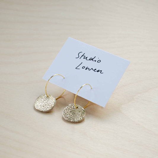 Studio Lowen - Sun Disc Charm Hoop Earrings