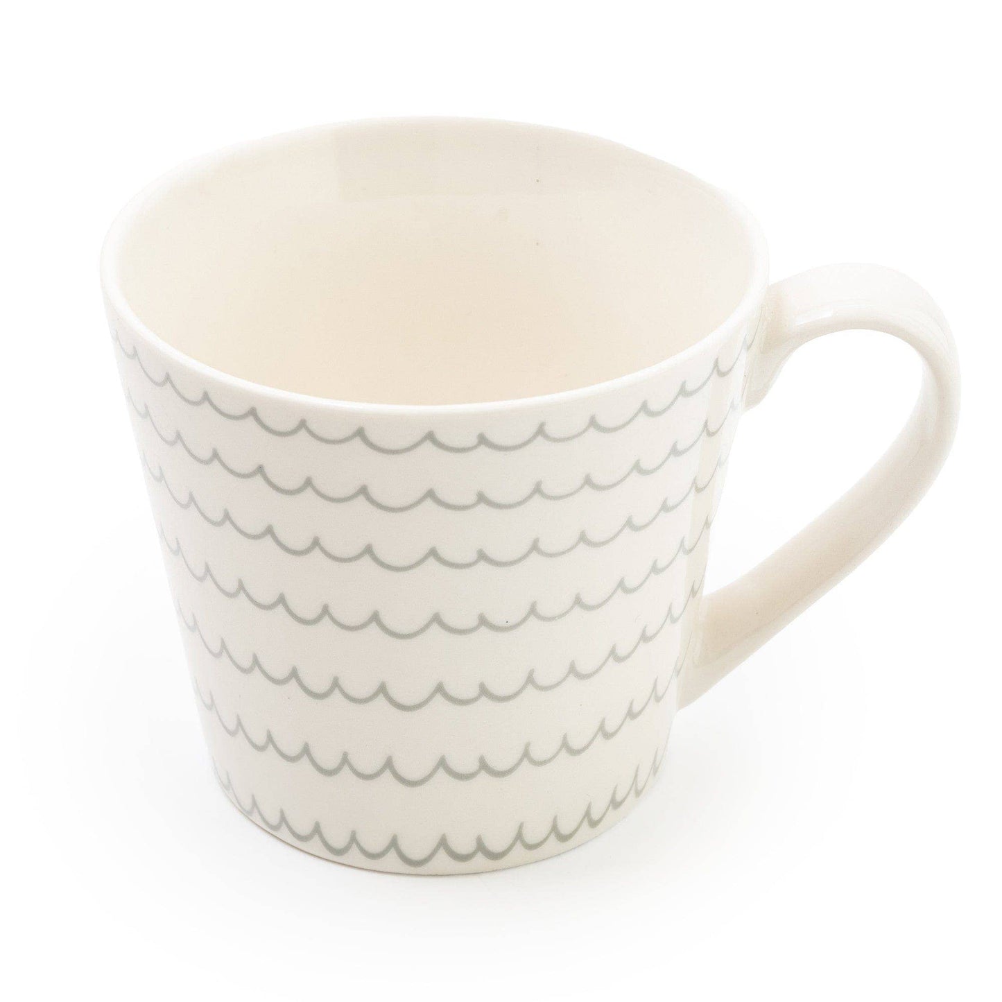 Candlelight Products Ltd - Grey Wide Mug Nautical Wavy Lines