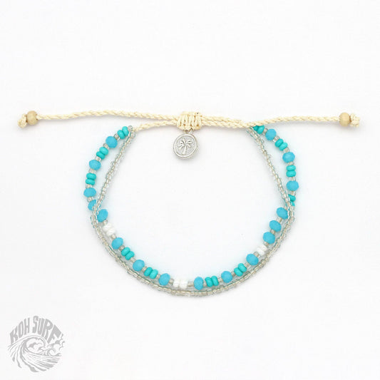 Pineapple Island -  Kanawa Beach Beaded Bracelet, Surf Bracelet by Koh Surf : Aqua PAL-146