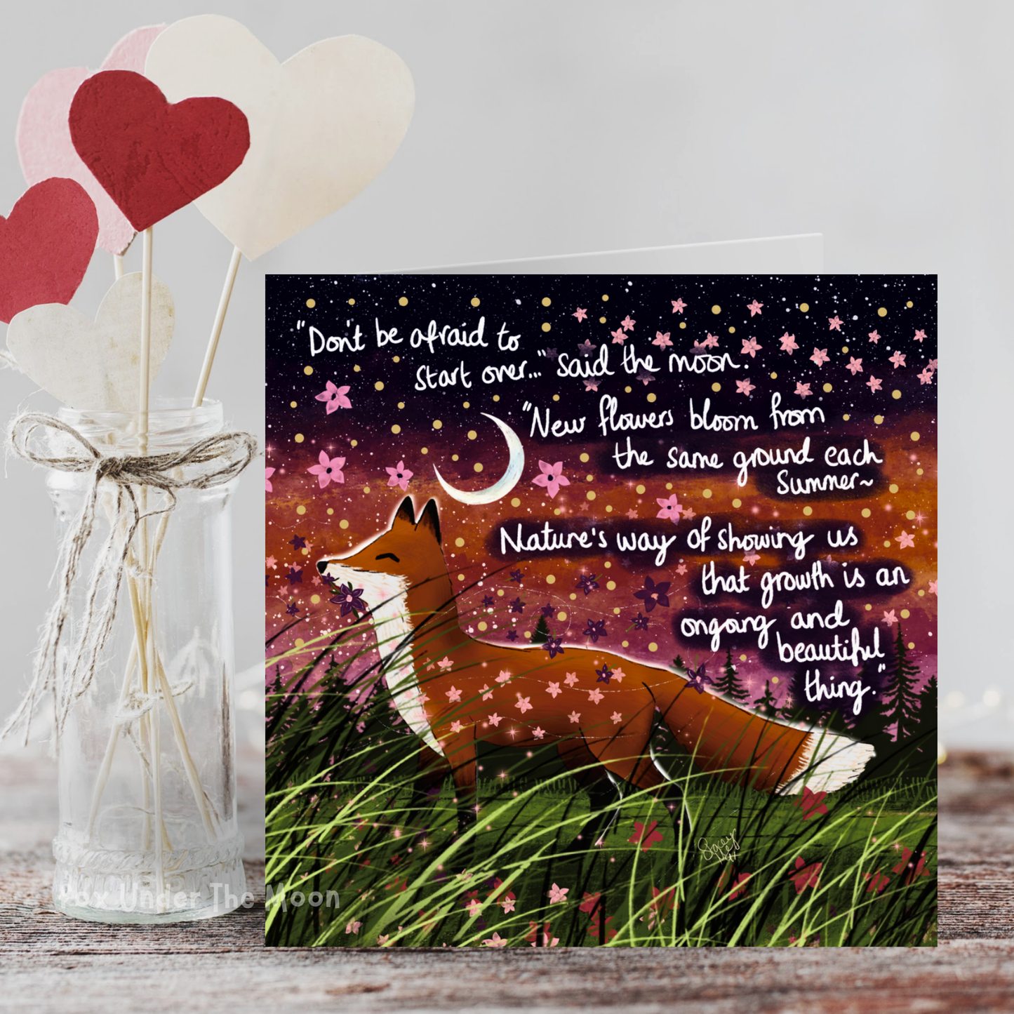 'Bloom' - Greeting Card From Fox Under The Moon