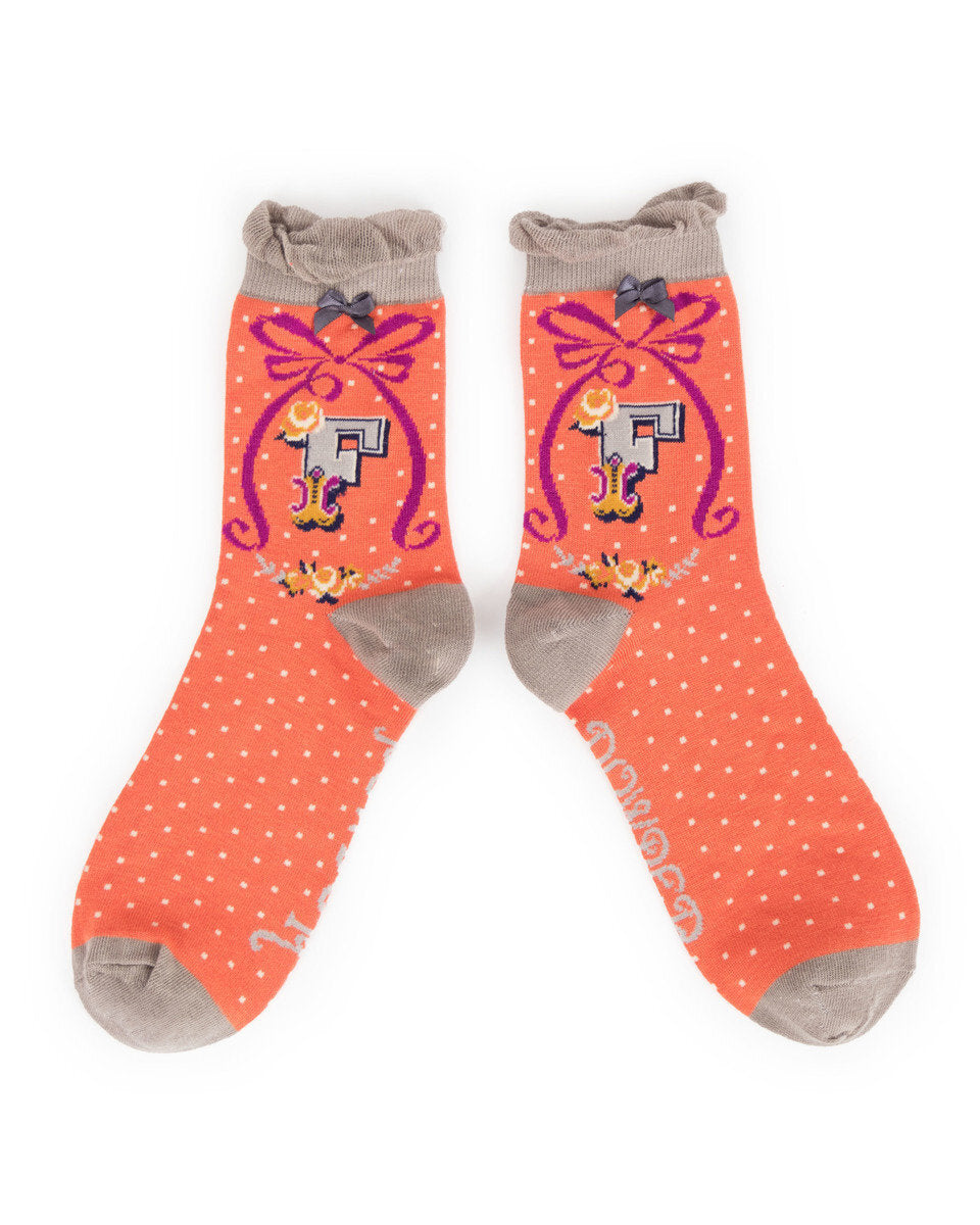 Powder Design Alphabet Monogram Socks