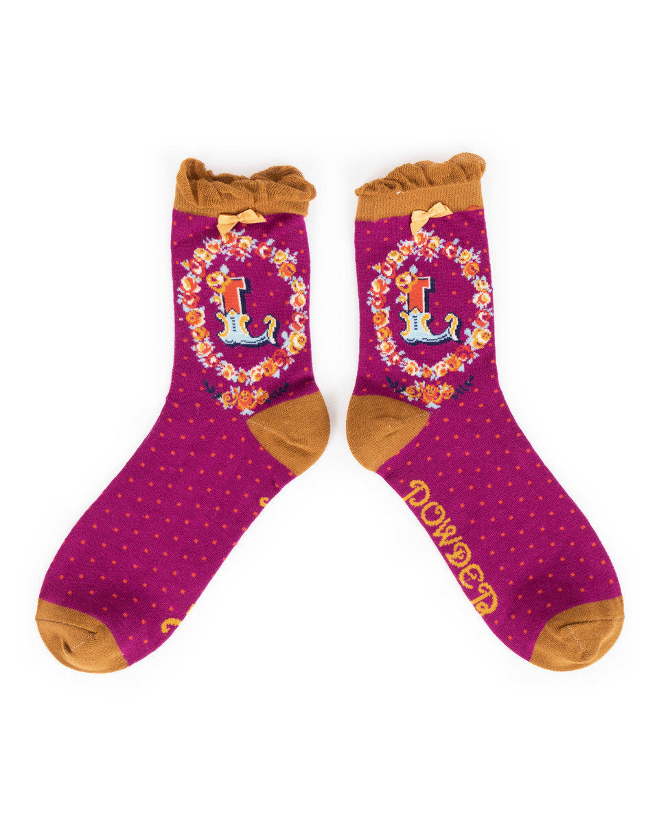 Powder Design Alphabet Monogram Socks