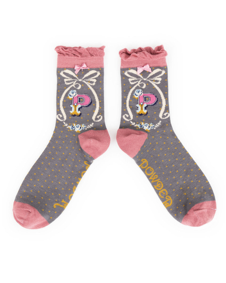 Powder Design Alphabet Monogram Socks