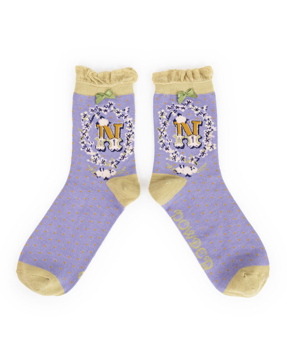 Powder Design Alphabet Monogram Socks