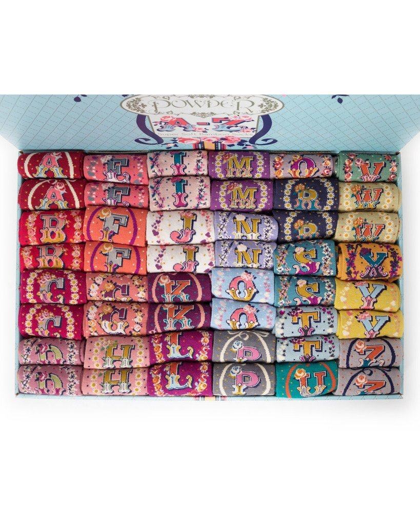 Powder Design Alphabet Monogram Socks