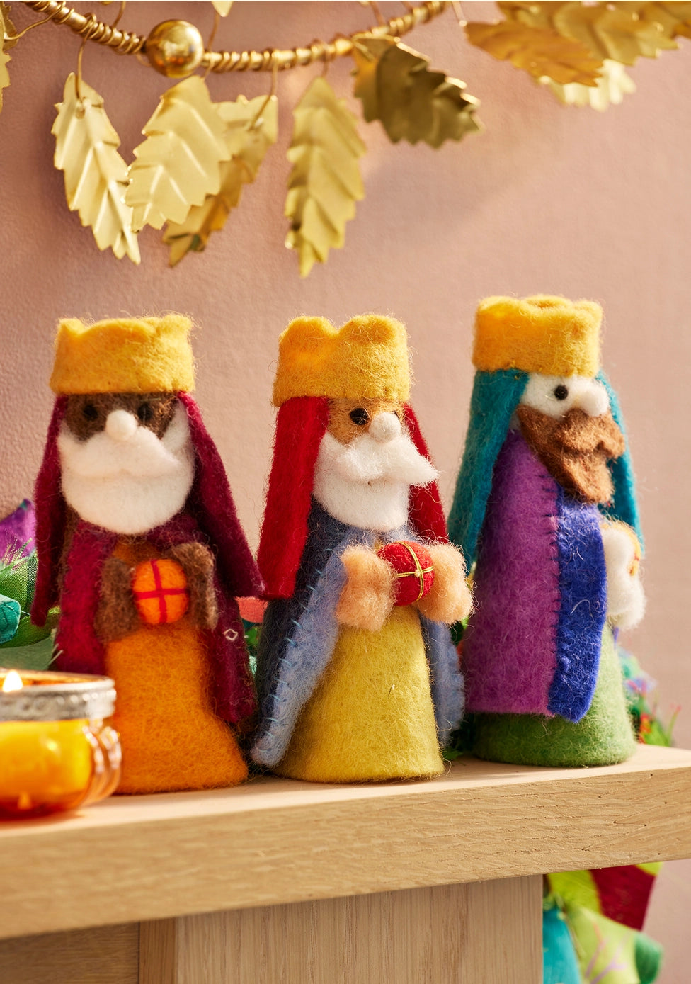 Namaste - Three wise men felt ornament XM235