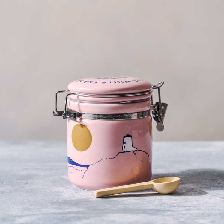Halen Môn - Pink Llanddwyn Ceramic Jar with 100g Pure Sea Salt