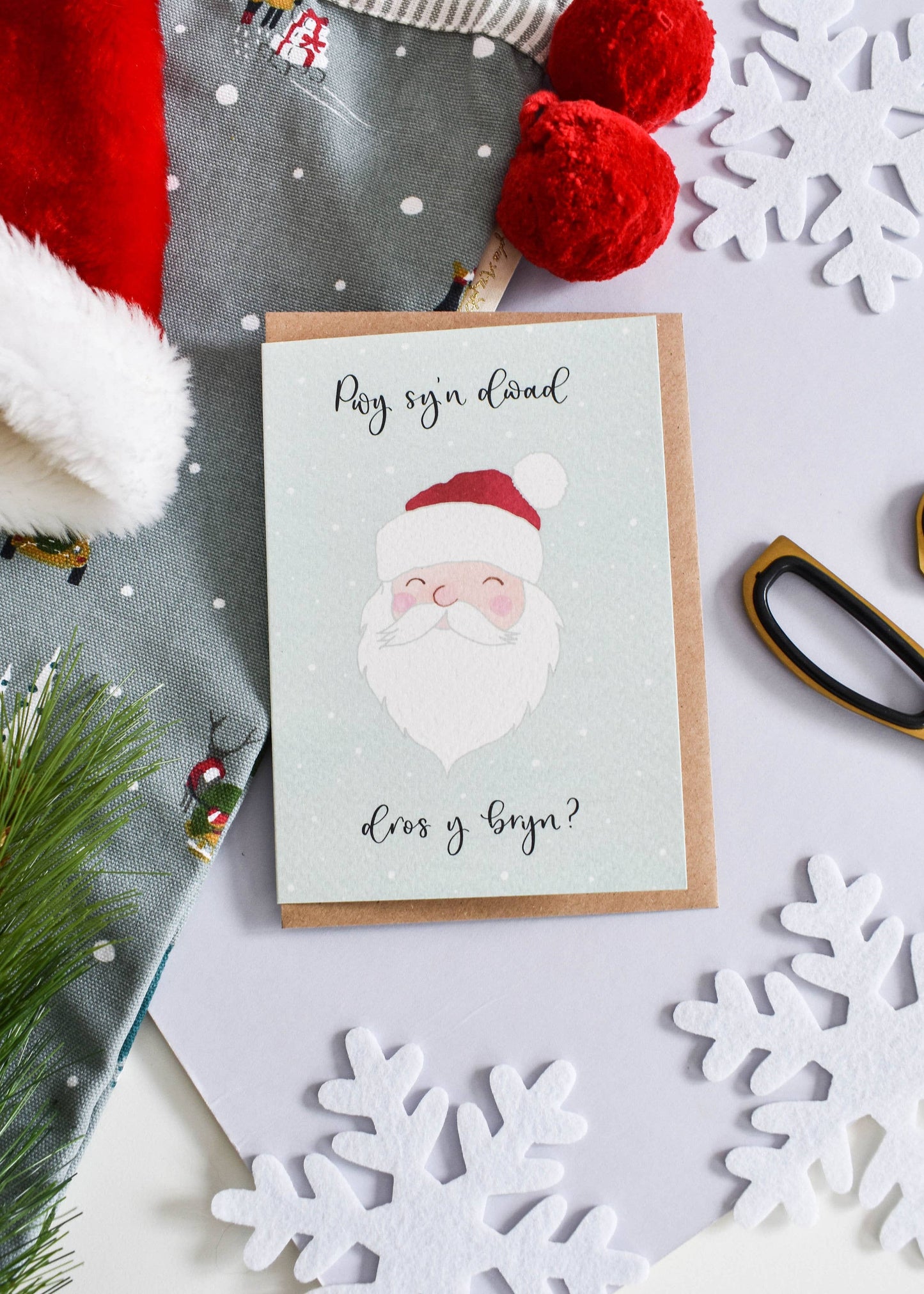 Welsh Santa Claus Christmas Card