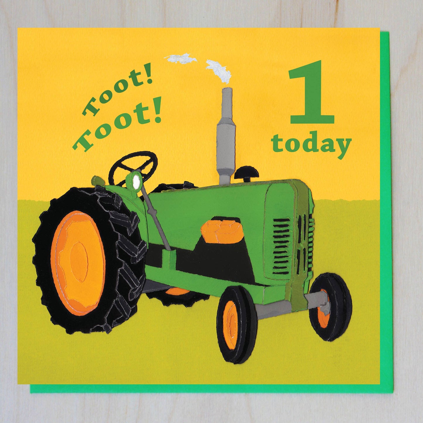 Age 1 Child's Birthday Card (old tractor)