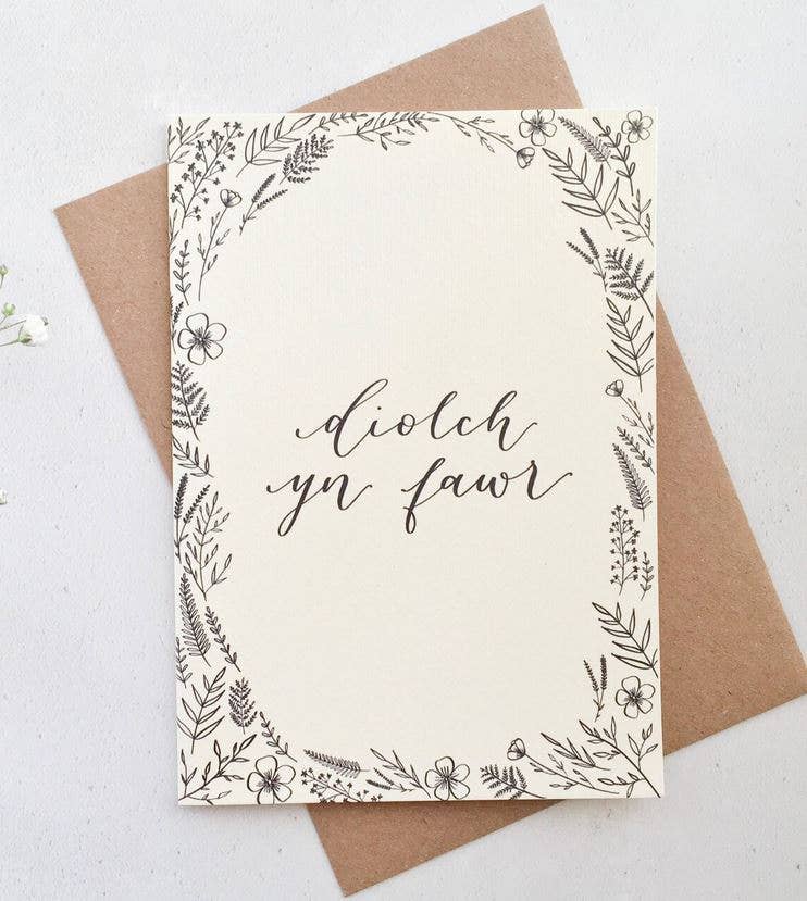 Welsh Thank You Card - Diolch Yn Fawr