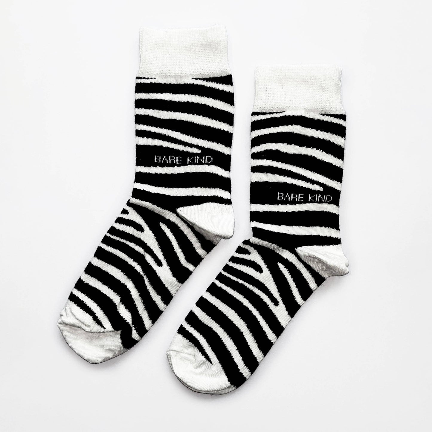 Bare Kind - Zebra Print Socks | Bamboo Socks | Black Socks: UK Adult 4-7 / Single Pair