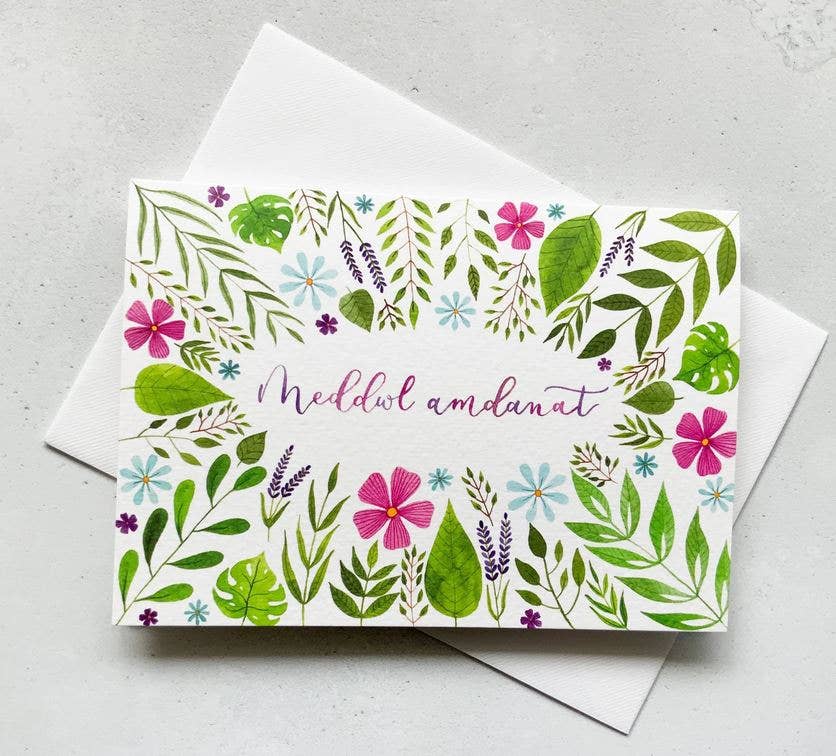 Welsh Thinking Of You Card - Meddwl Amdanat