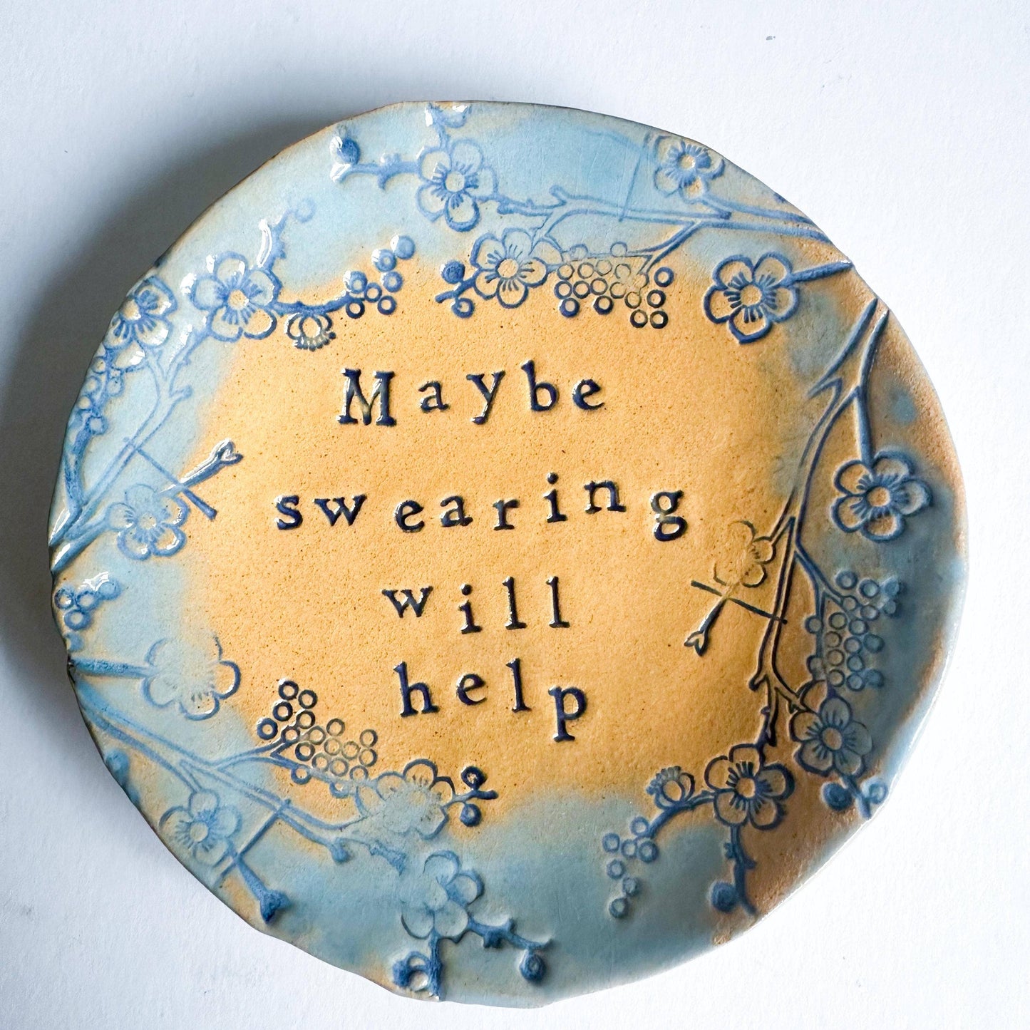 Maybe Swearing Will Help - trinket dish - ceramic
