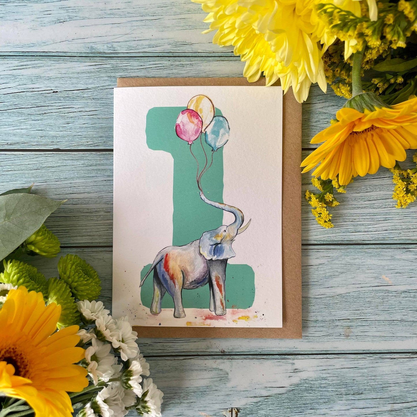 Jen Winnett Eco Artist - Number 1 Children's Birthday Card