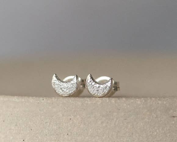 Sterling Silver Mini Studs - Moon
